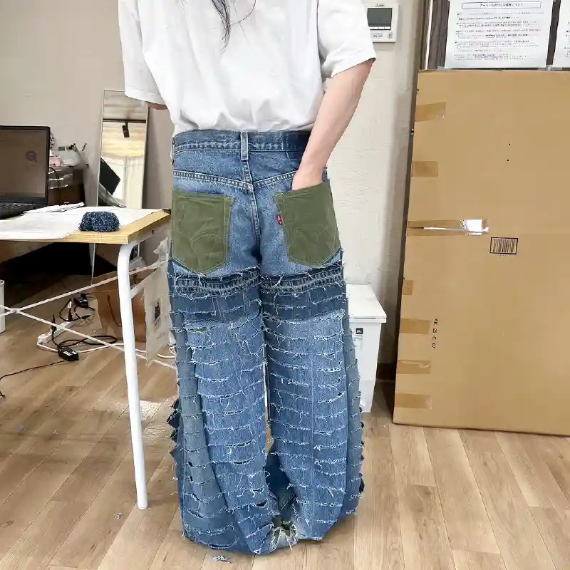 リメイクデニム試着背面