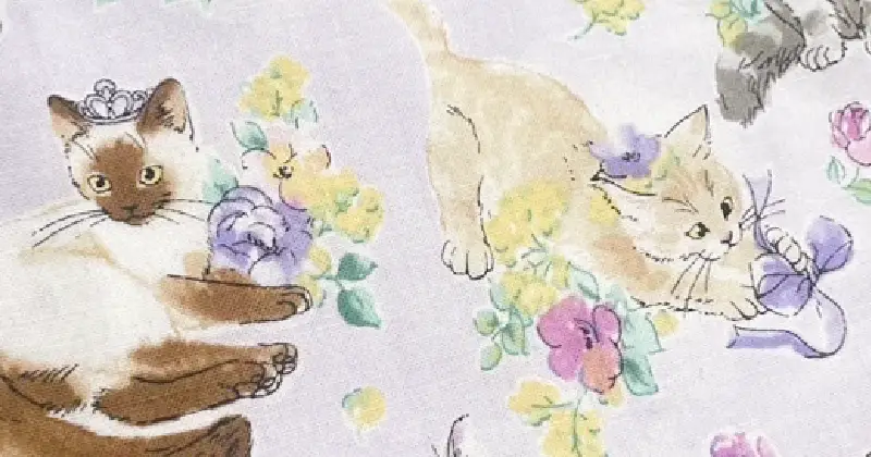 猫柄の巾着袋