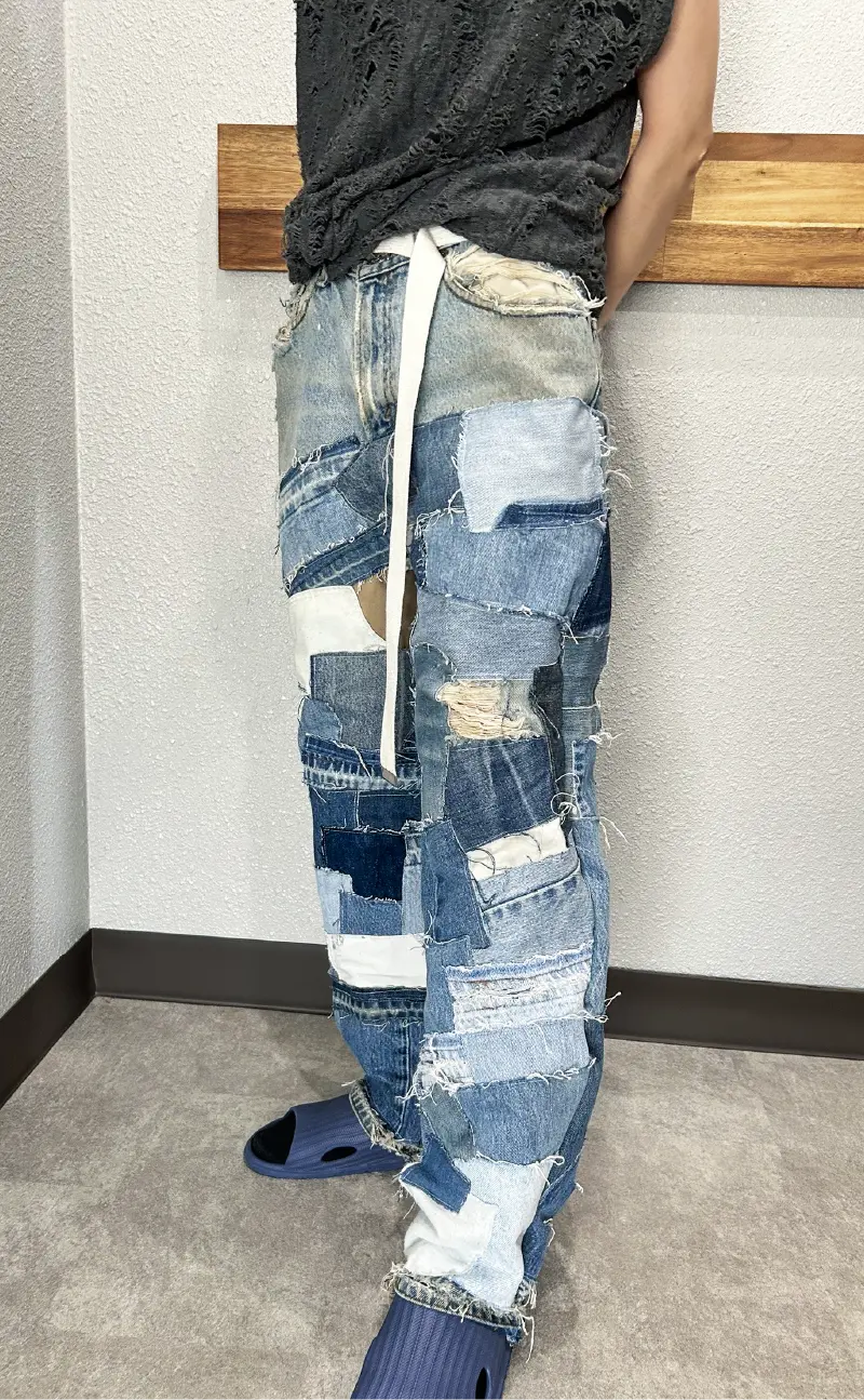 正面から見たリメイクデニム