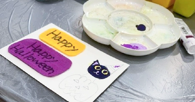 ハロウィーン向けに絵具で描かれたファインアート作品