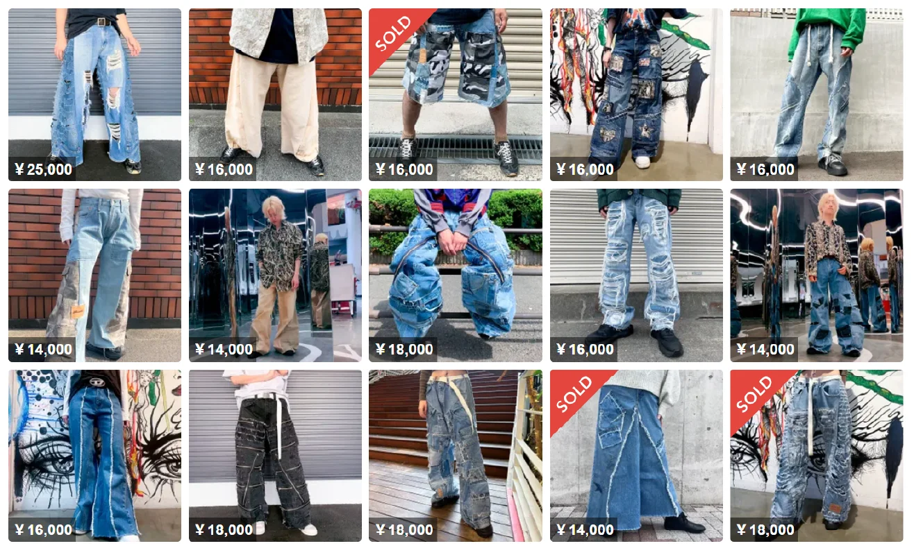 メルカリで販売中のデニム一覧