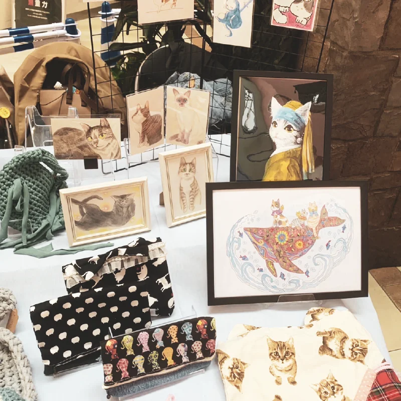 「つかねこ CAT EXPO 2025で展示されたファインアート」