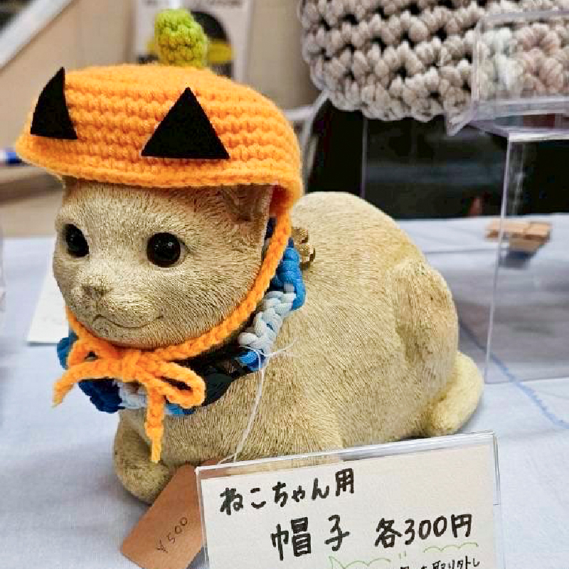 猫モチーフの手づくり帽子