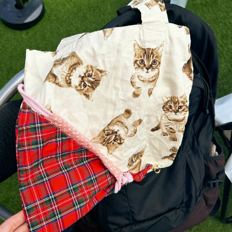 猫柄のハンドメイドトートバッグ
