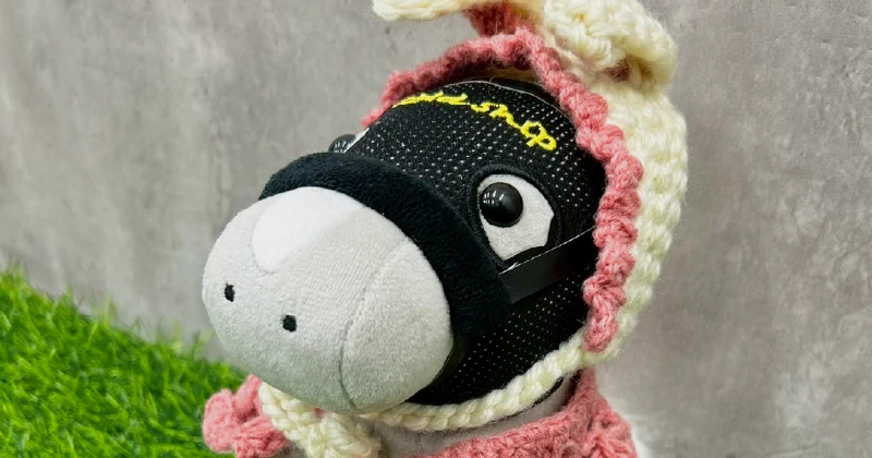 就労継続支援A型事業所で編み物を通してぬいぐるみの服を制作する利用者さんの手元と作品の様子