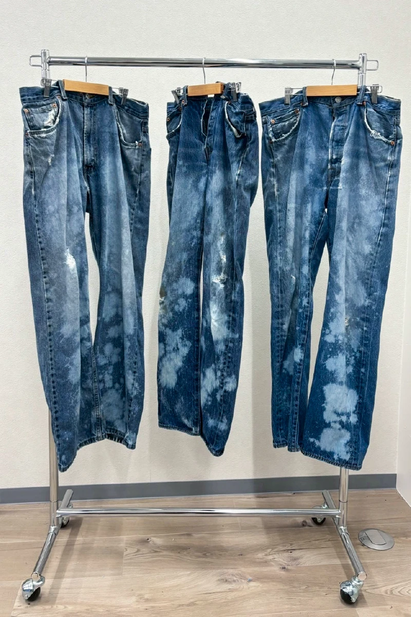 完成した3本のリメイクデニム